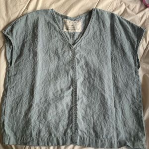 Not Perfect Linen Malta Boxy Top size Medium